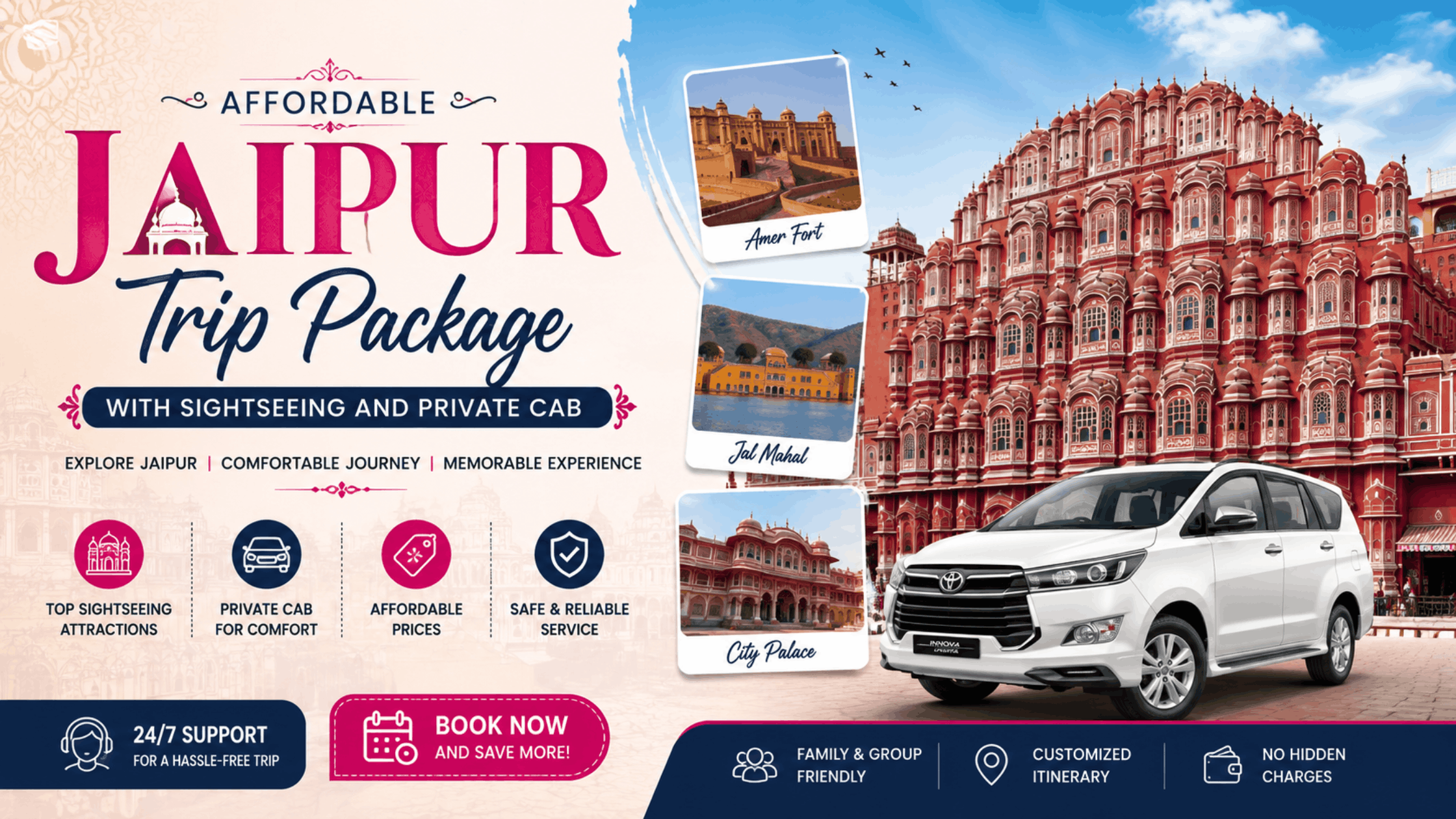 Affordable Jaipur Trip Package with Sightseeing and Private Cab